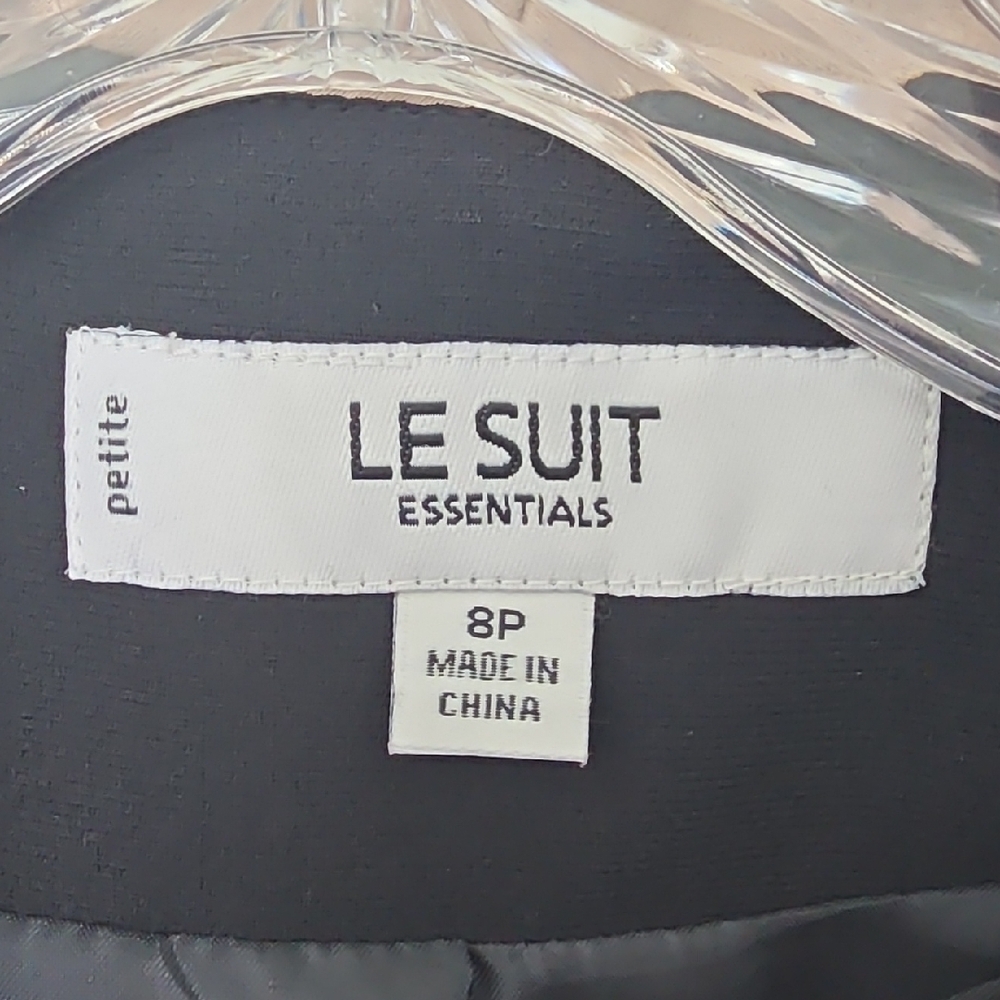 Le Suit Black Suit with Cream Satin Collar and Pencil Skirt - Picture 2 of 10